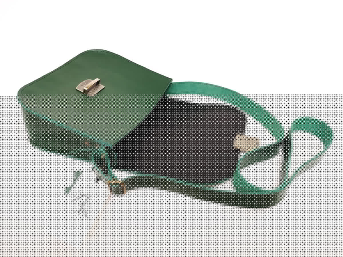 Natural Leather Saddle Bag Large – Green